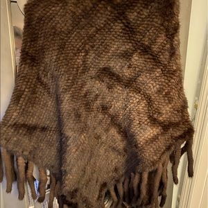Knitted Mink brown fur poncho from Neiman Marcus